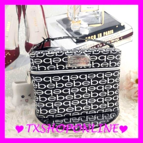 ❣️❣️ {Bebe} Faux Leather Logo Cosmetics Carryall Zip Traincase 💄💄 - Picture 5 of 5